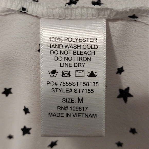 Shinestar - Star Print Off Shoulder Top - Picture 11 of 12